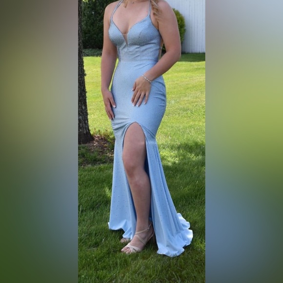 Light Blue Rhinestone Gown - Picture 5 of 14